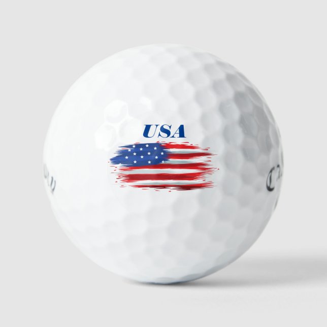 Pelotas De Golf Bandera estadounidense de Estados Unidos (Anverso)
