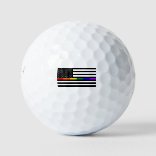 Pelotas De Golf Bandera estadounidense LGBTQ (Anverso)