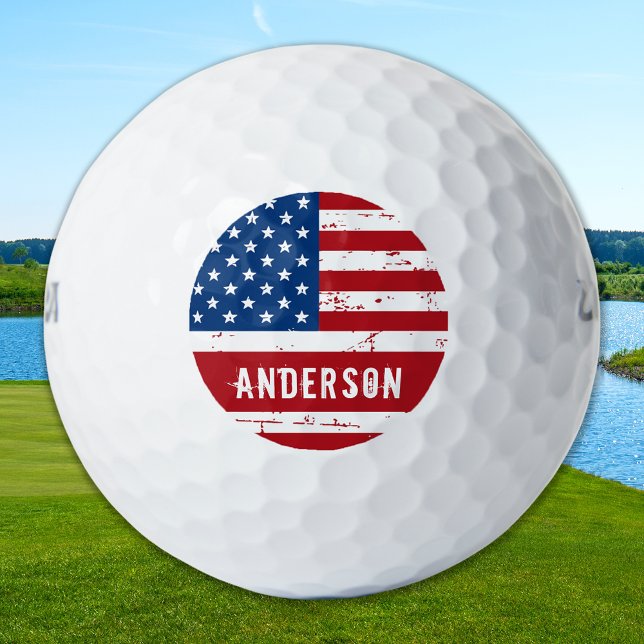 Pelotas De Golf Bandera estadounidense personaliza estrellas patri (Subido por el creador)