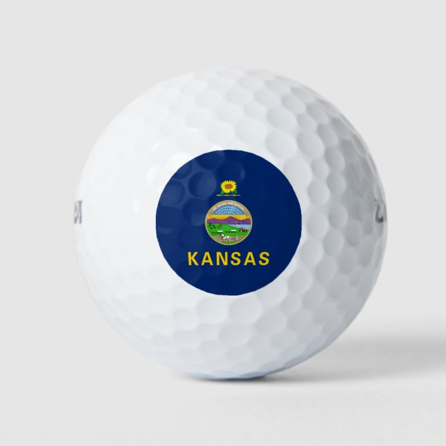 Pelotas De Golf Bandera estatal de Kansas (Anverso)