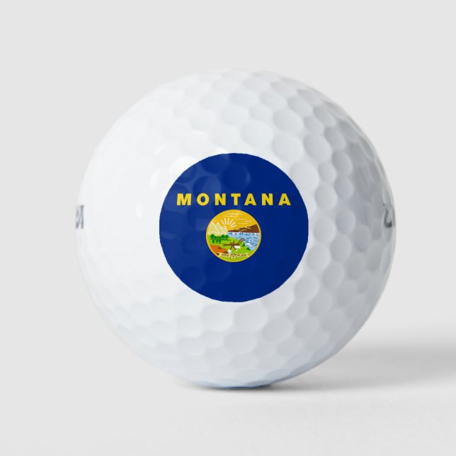 Pelotas De Golf Bandera Estatal de Montana (Anverso)