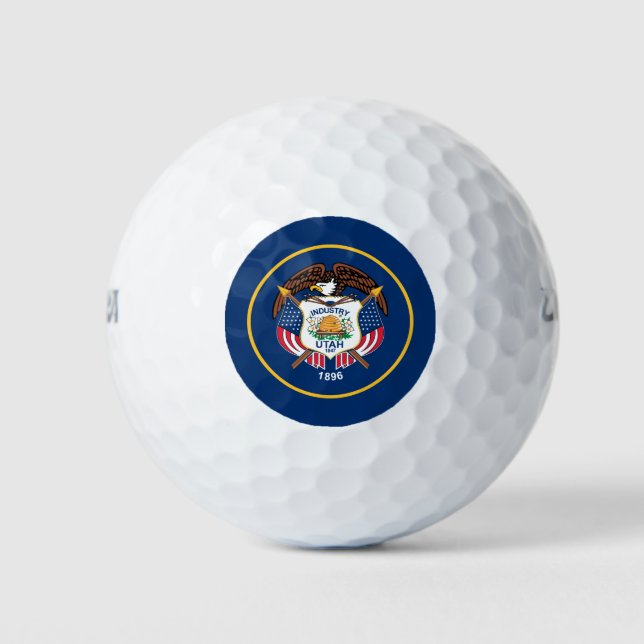 Pelotas De Golf Bandera Estatal Utah (Anverso)