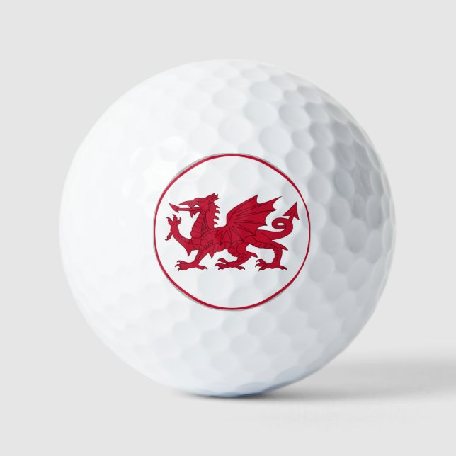 Pelotas De Golf Bandera galesa (Anverso)