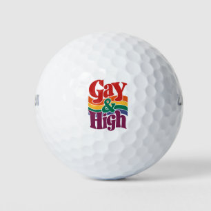 Pelotas De Golf Bandera Gay y Alta Orgullo LGBTQ Retro