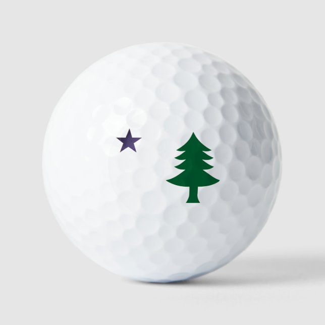 Pelotas De Golf Bandera histórica del pino de Maine (1901–1909)  (Anverso)