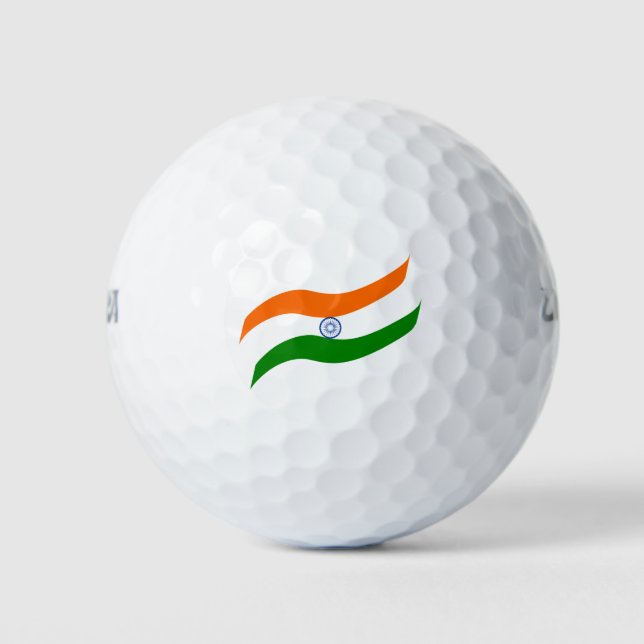 Pelotas De Golf Bandera india ondulante (Anverso)