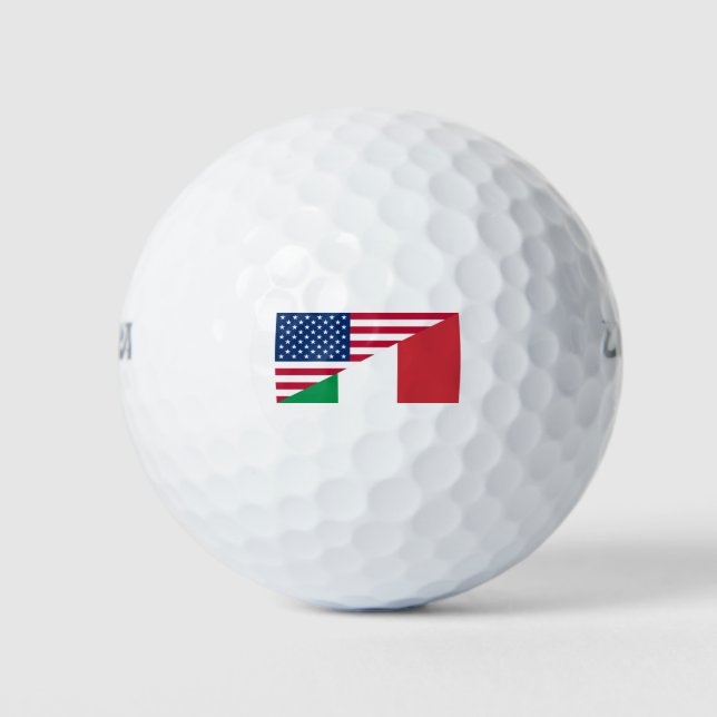 Pelotas De Golf Bandera italiana de Estados Unidos (Anverso)