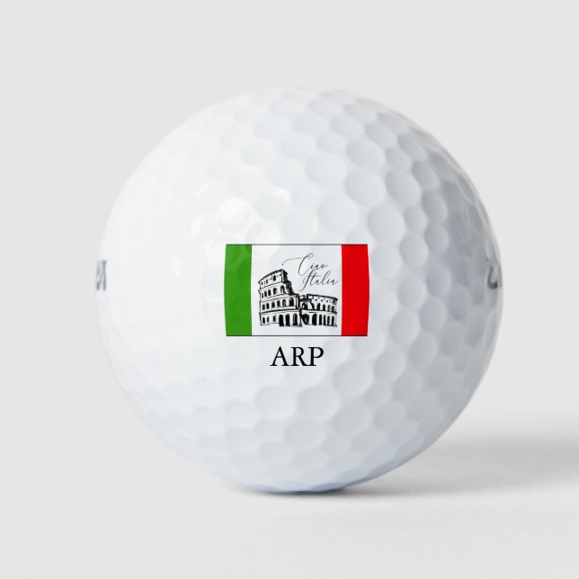 Pelotas De Golf *~* Bandera italiana del colosal Ciao Italia Itali (Anverso)