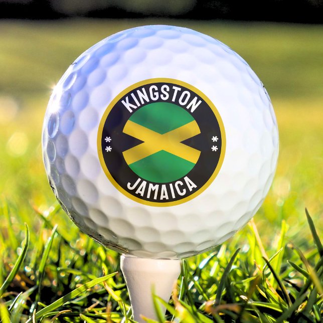 Pelotas De Golf Bandera jamaiquina de Kingston Jamaica City (kingston jamaica jamaican flag golf ball)