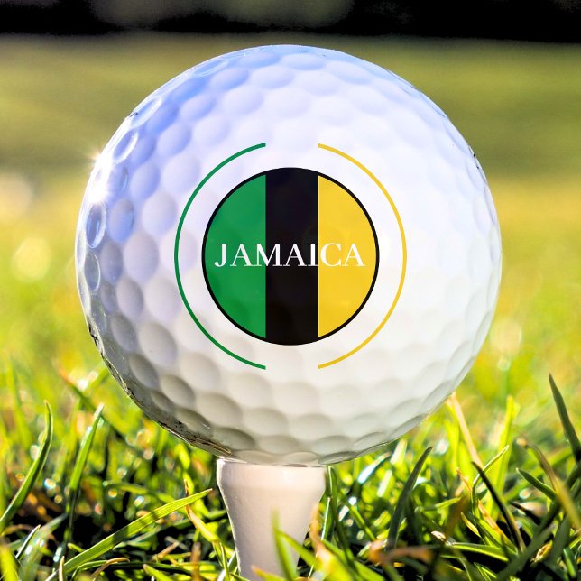 Pelotas De Golf Bandera jamaiquina Oro Verde Negro Caribe (jamaica golf ball)