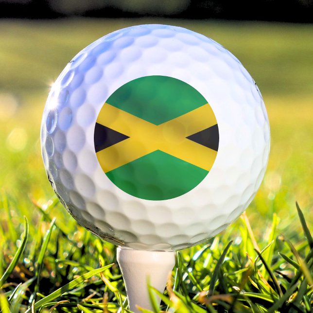 Pelotas De Golf Bandera jamaiquina verde negra y dorada de Jamaica (jamaica jamaican flag golf ball)