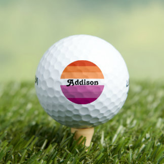 Pelotas De Golf Bandera lesbiana con regalo de nombre personalizad