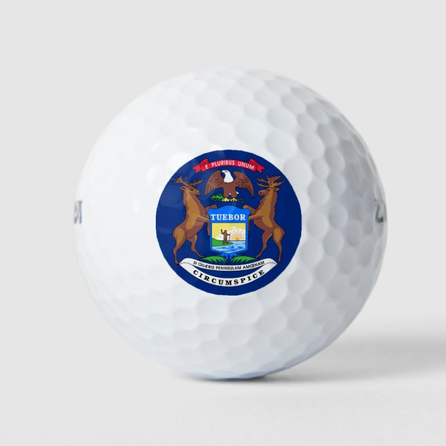 PELOTAS DE GOLF BANDERA MICHIGAN (Anverso)