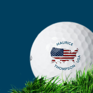 Pelotas De Golf Bandera Patriótica del Personalizado Estadounidens