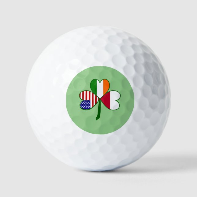 Pelotas De Golf Bandera polaca Shamrock (Anverso)