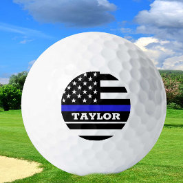 Pelotas De Golf Bandera policial personalizada de Thin Blue Line &