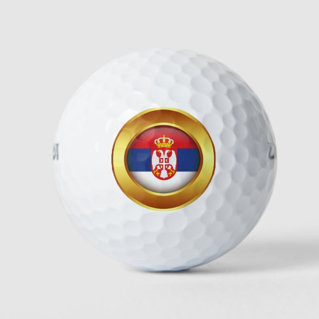 Pelotas De Golf Bandera serbia (Anverso)