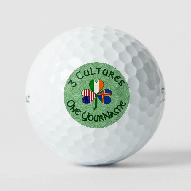 Pelotas De Golf Bandera Shamrock americana irlandesa de las Islas  (Anverso)