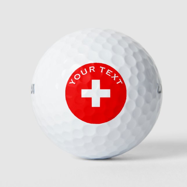 Pelotas De Golf Bandera Suiza Personalizada Schweiz Europa Suiza (Anverso)