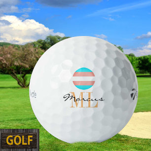 Pelotas De Golf Bandera transgénero y golf del Orgullo Monogramado