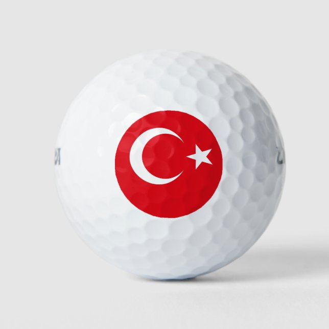 Pelotas De Golf Bandera turca (Anverso)