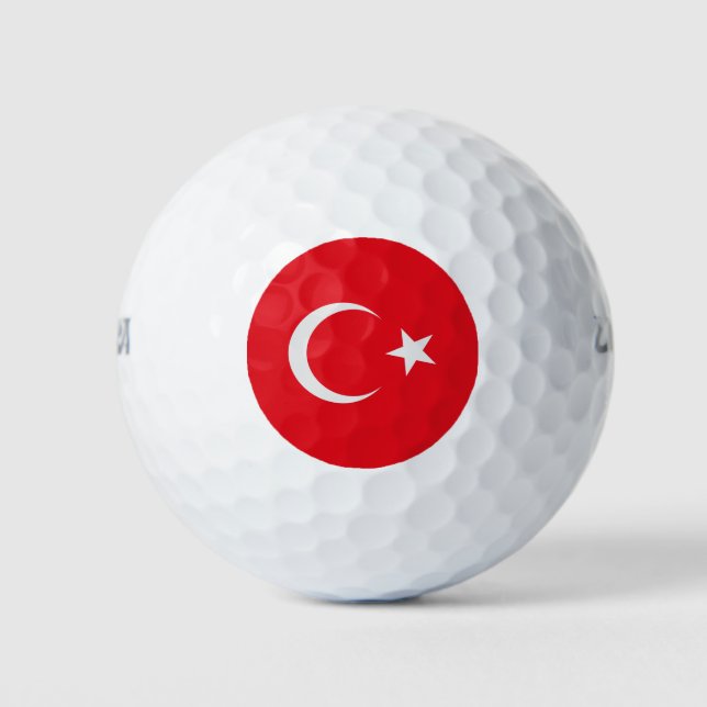Pelotas De Golf Bandera turca simple (Anverso)