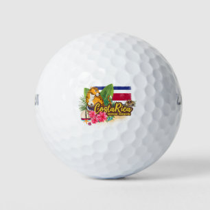 Pelotas De Golf Bandera vintage retro gran gato de Costa Rica Souv