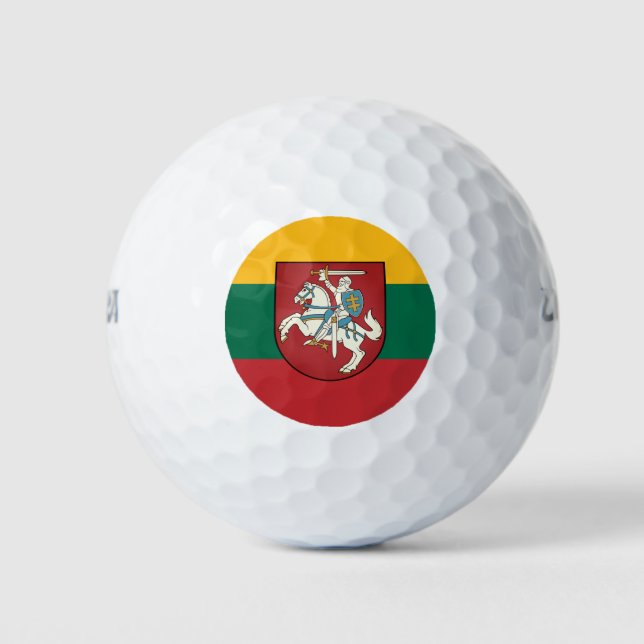 Pelotas De Golf Bandera y escudo de armas de Lituania (Anverso)