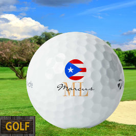 Pelotas De Golf Bandera y golf de Puerto Rico Monogramado