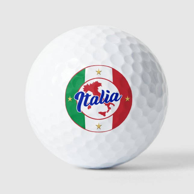 Pelotas De Golf Bandera y mapa de Italia (Anverso)
