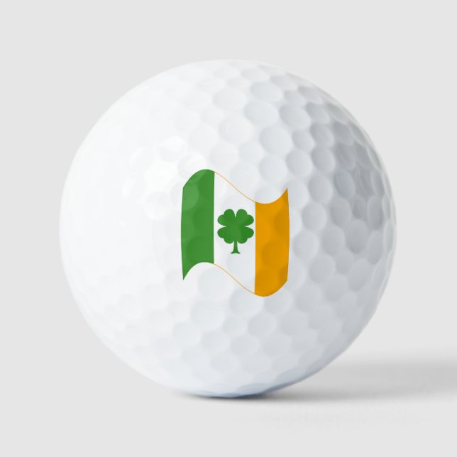 Pelotas De Golf Bandera Y Shamrock (Anverso)