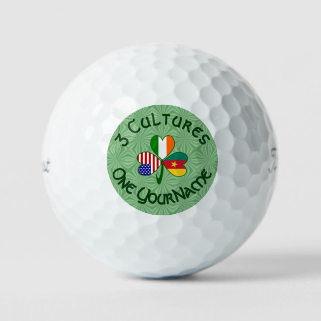 Pelotas De Golf Banderas americanas irlandesas camerunesas Shamroc (Anverso)