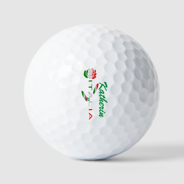 Pelotas De Golf Bandiera d'Italia Rosa Personalizada (Anverso)
