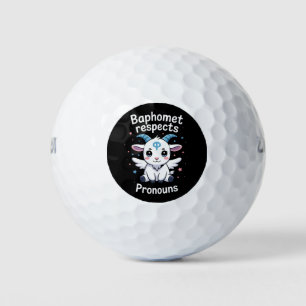 Pelotas De Golf Baphomet Transgénero Respeta Pronombres Orgullo Tr