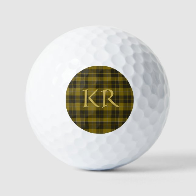 Pelotas De Golf Barclay Tartán con sus iniciales, Scottish Plaid (Anverso)