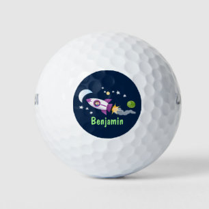 Pelotas De Golf Barco de cohetes en ilustracion de personalizado e