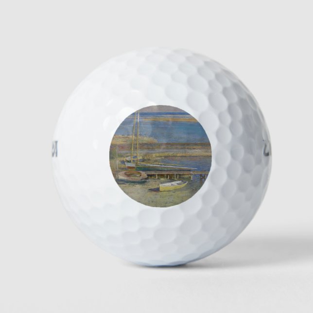 Pelotas De Golf Barcos en aterrizaje (Paisaje de Nueva Inglaterra) (Anverso)