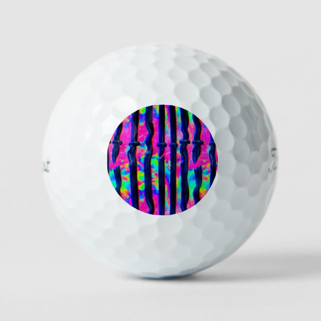 Pelotas De Golf Barras de error de arcoíris oscuro (Anverso)