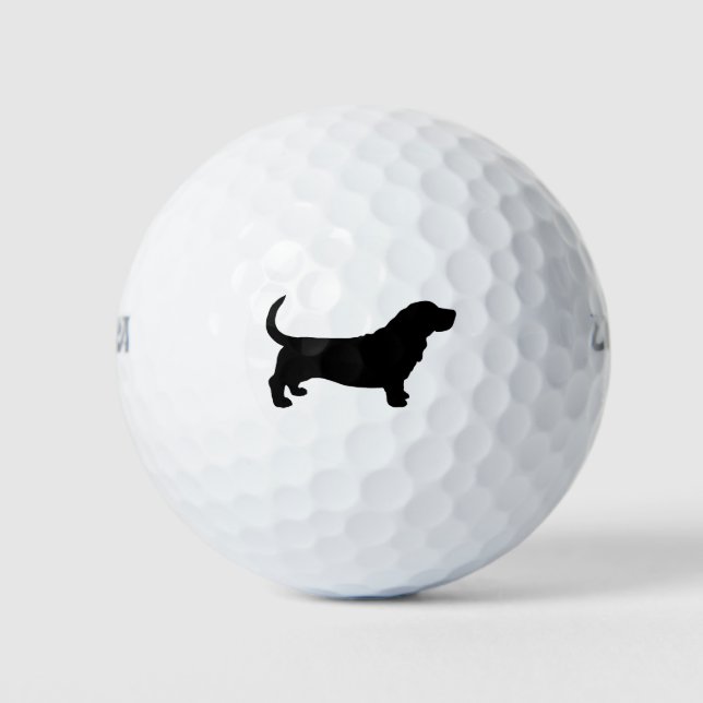 Pelotas De Golf Basset Hound Silhouette (Anverso)