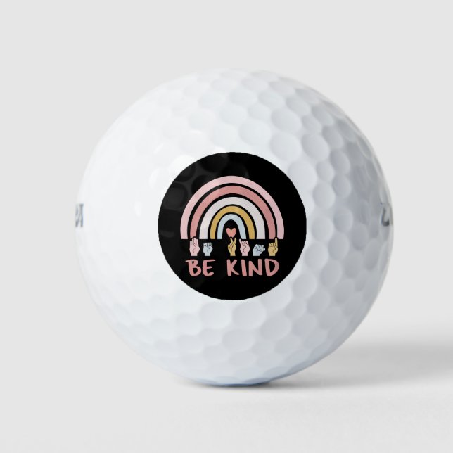 Pelotas De Golf Be Kind ASL III - Lenguaje Rótulo americano (Anverso)