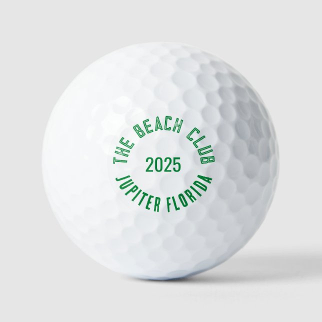 Pelotas De Golf Beach Club - Júpiter Florida - Diseño personalizad (Anverso)