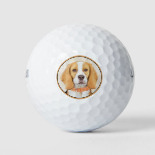 Pelotas De Golf Beagle Hound Dog Pintura original de animales