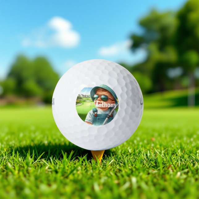 Pelotas De Golf Bebé Golfista Personalizado (Personalized Baby Golfer Golf Balls)