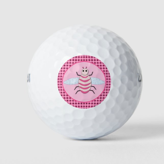 Pelotas De Golf Bebé rosa bonito Bee (Anverso)