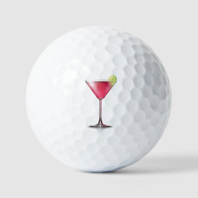 Pelotas De Golf Bebida de vidrio de Martini Rosa Girly (Anverso)