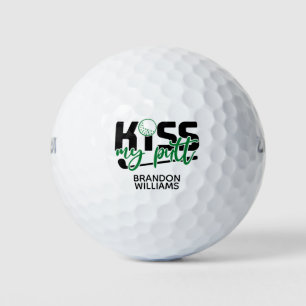 Pelotas De Golf Besa mi monograma verde Putt