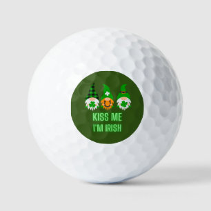 Pelotas De Golf Bésame Soy Irlandés Día de San Patricio Gnomo Tréb