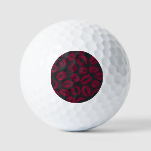 Pelotas De Golf Besos de lápiz labial: impresiones rojas oscuras