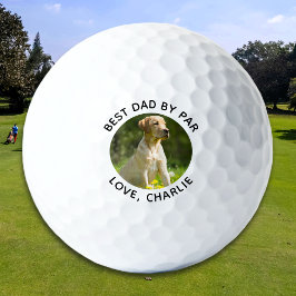 Pelotas De Golf Best Dad By Par Custom Photo Text