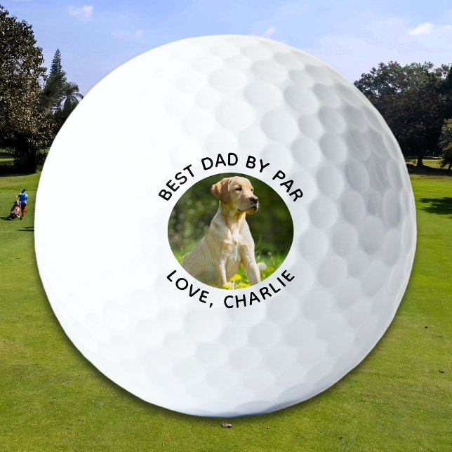 Pelotas De Golf Best Dad By Par Custom Photo Text (Subido por el creador)